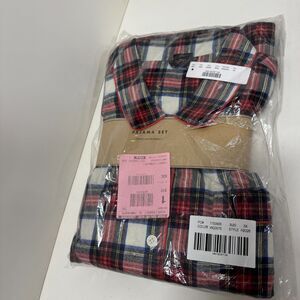 J Crew NWT Red Navy Tartan Plaid Flannel Pajama Shirt Pant Set Size 3X | 22 | 24
